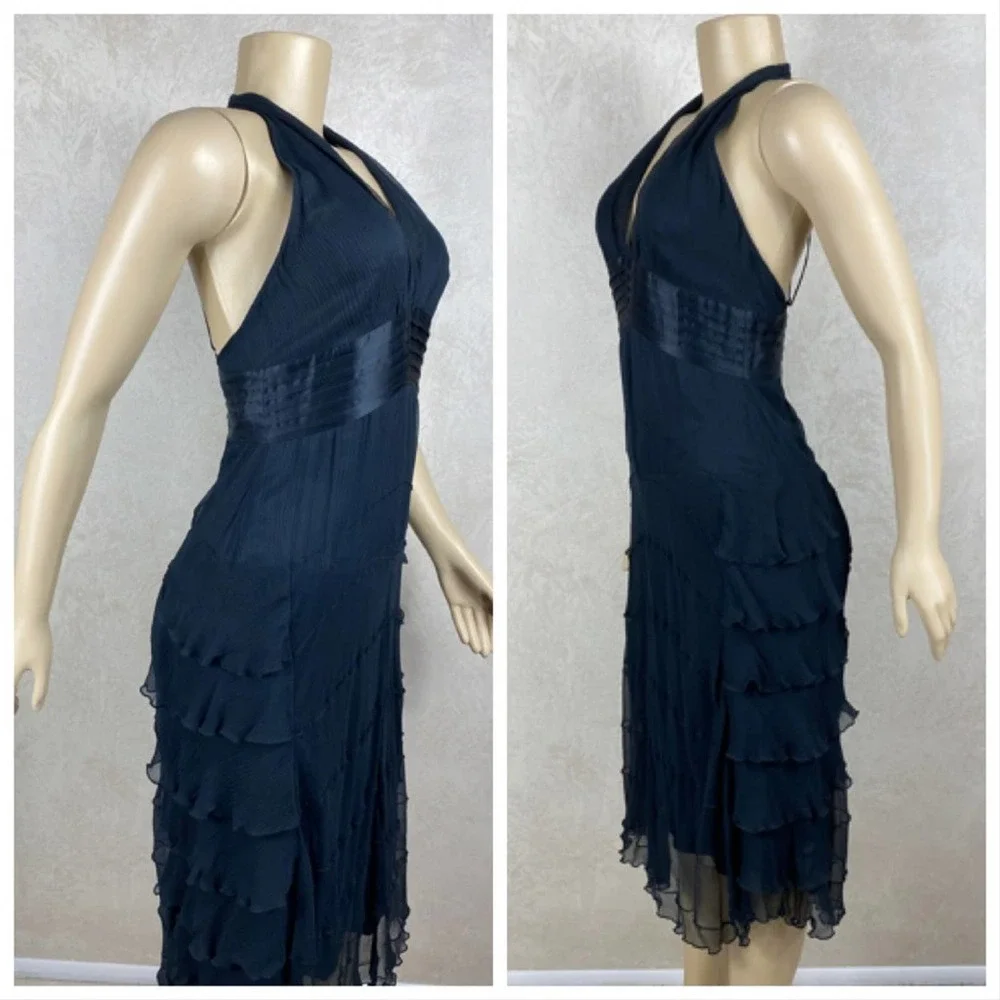 MaxAzria Collection Silk Ruffle Evening Dress - Picture 3 of 6